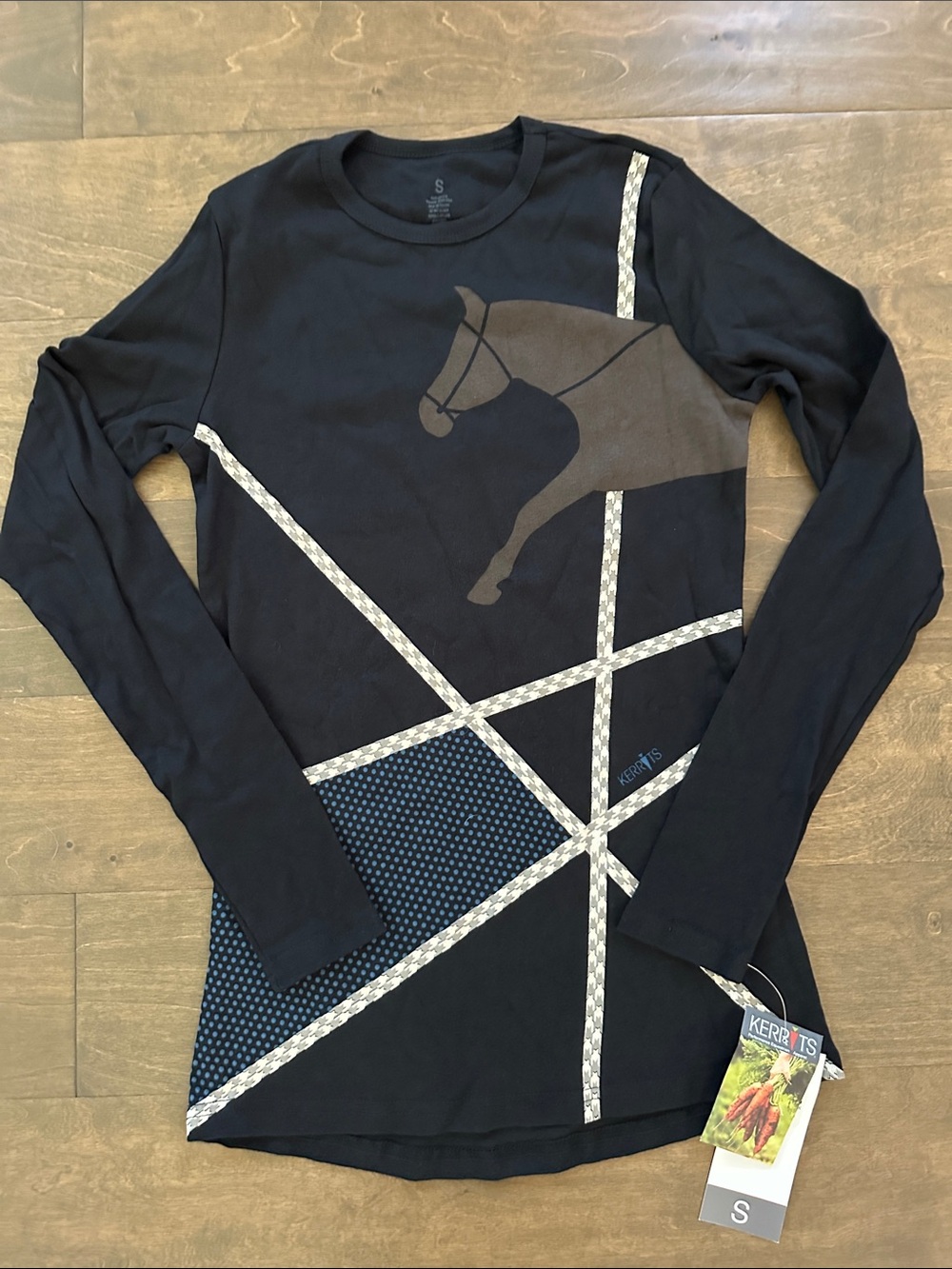 New Kerrits Finish Line Long Sleeve Tee, Size S.